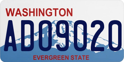 WA license plate ADO9020