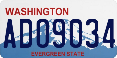 WA license plate ADO9034