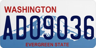 WA license plate ADO9036