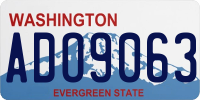 WA license plate ADO9063