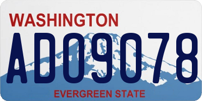 WA license plate ADO9078