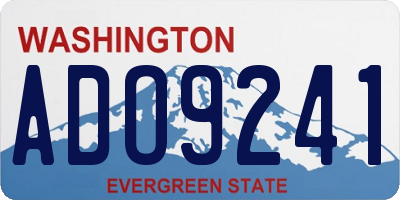 WA license plate ADO9241