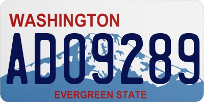 WA license plate ADO9289