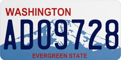 WA license plate ADO9728