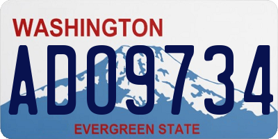 WA license plate ADO9734