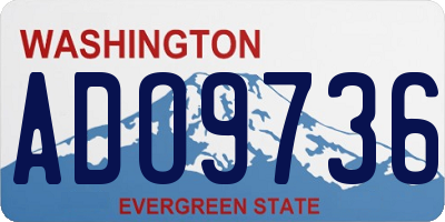 WA license plate ADO9736