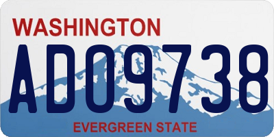 WA license plate ADO9738
