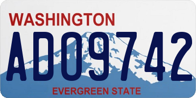WA license plate ADO9742