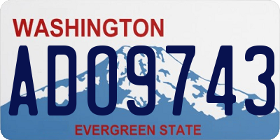 WA license plate ADO9743