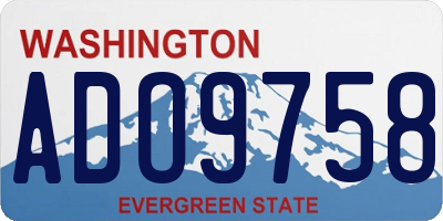 WA license plate ADO9758