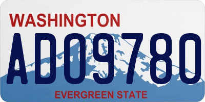 WA license plate ADO9780