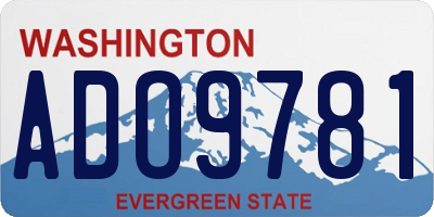 WA license plate ADO9781