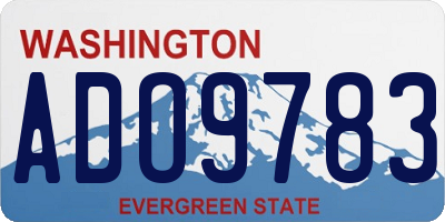 WA license plate ADO9783