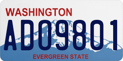 WA license plate ADO9801