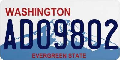 WA license plate ADO9802
