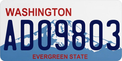 WA license plate ADO9803