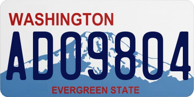 WA license plate ADO9804