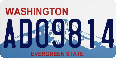 WA license plate ADO9814