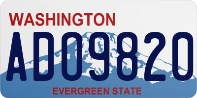 WA license plate ADO9820