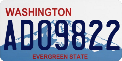 WA license plate ADO9822