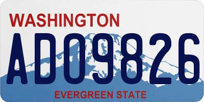 WA license plate ADO9826