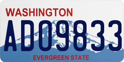 WA license plate ADO9833
