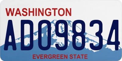 WA license plate ADO9834