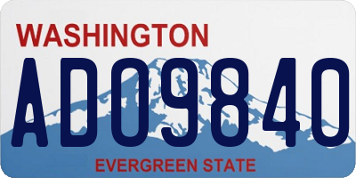 WA license plate ADO9840