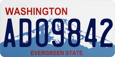 WA license plate ADO9842