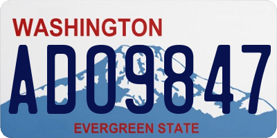WA license plate ADO9847