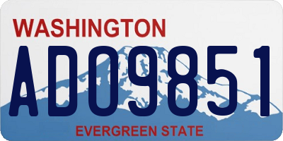 WA license plate ADO9851