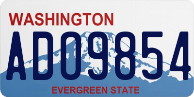 WA license plate ADO9854