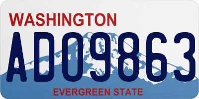 WA license plate ADO9863