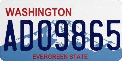 WA license plate ADO9865