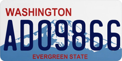 WA license plate ADO9866