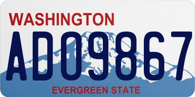 WA license plate ADO9867