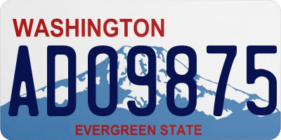 WA license plate ADO9875
