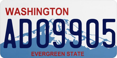 WA license plate ADO9905