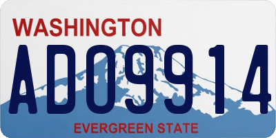 WA license plate ADO9914