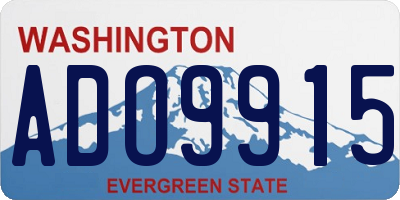 WA license plate ADO9915