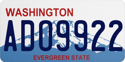WA license plate ADO9922