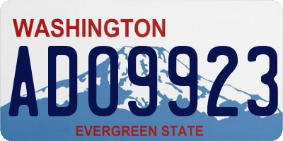 WA license plate ADO9923