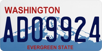 WA license plate ADO9924
