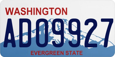 WA license plate ADO9927