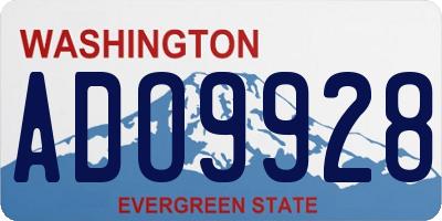 WA license plate ADO9928