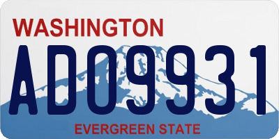 WA license plate ADO9931