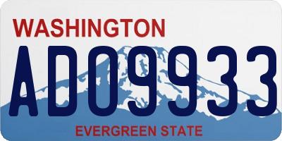 WA license plate ADO9933