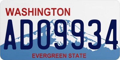 WA license plate ADO9934