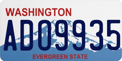 WA license plate ADO9935