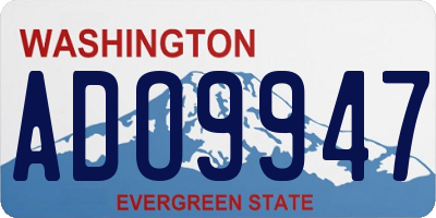 WA license plate ADO9947